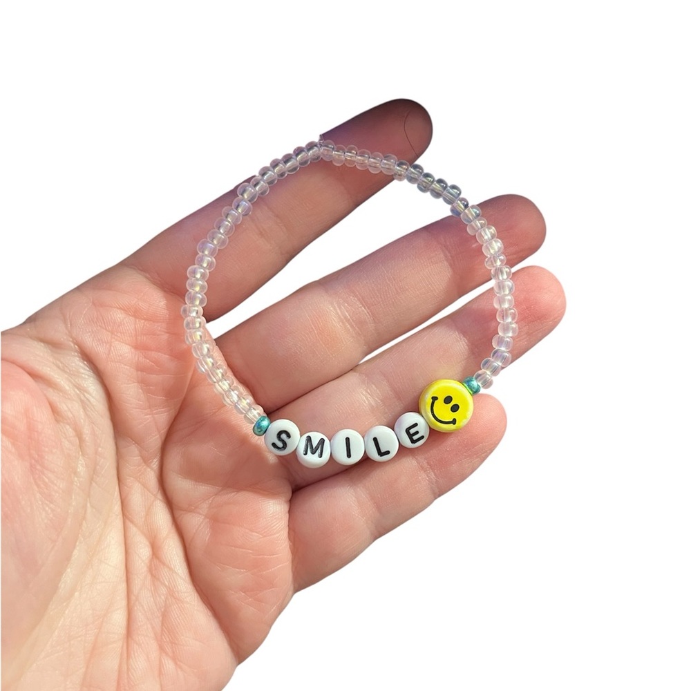 Beaded SMILE Bracelet with Yellow Charm